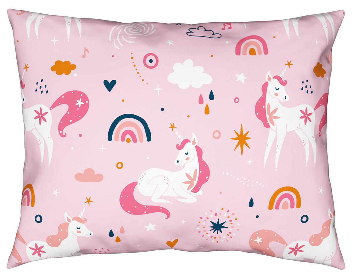 Gyerek Paplan-párnahuzat Szett Einhorn - halvány rózsaszín, textil (140/200cm) - Mömax