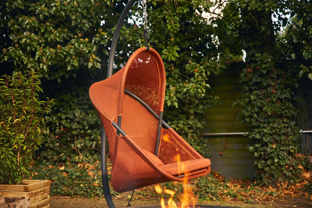 HÄNGESESSEL N85548 - Anthrazit/Rot, KONVENTIONELL, Kunststoff/Textil (123/192/102cm) - Siena Garden