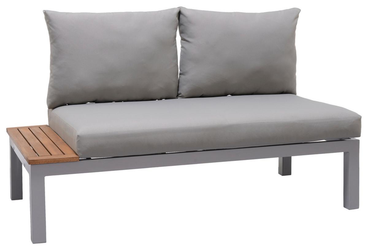 Loungegarnitur Julian 1 Hellgrau Echtholz - Hellgrau, MODERN, Holz/Metall (138,2/73/76,6cm)