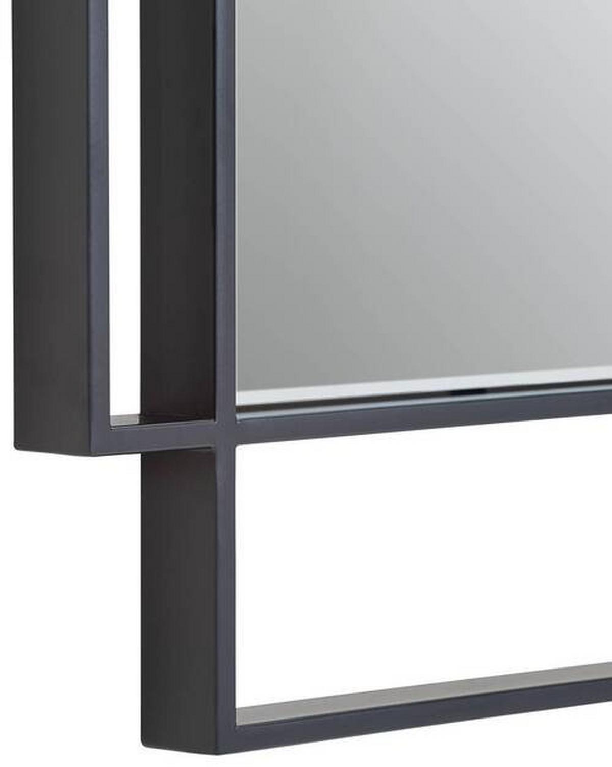 LUSTRO ŚCIENNE DANIEL - przejrzysty/czarny, Trend, materiał drewnopochodny/metal (50/160/4cm) - Xora