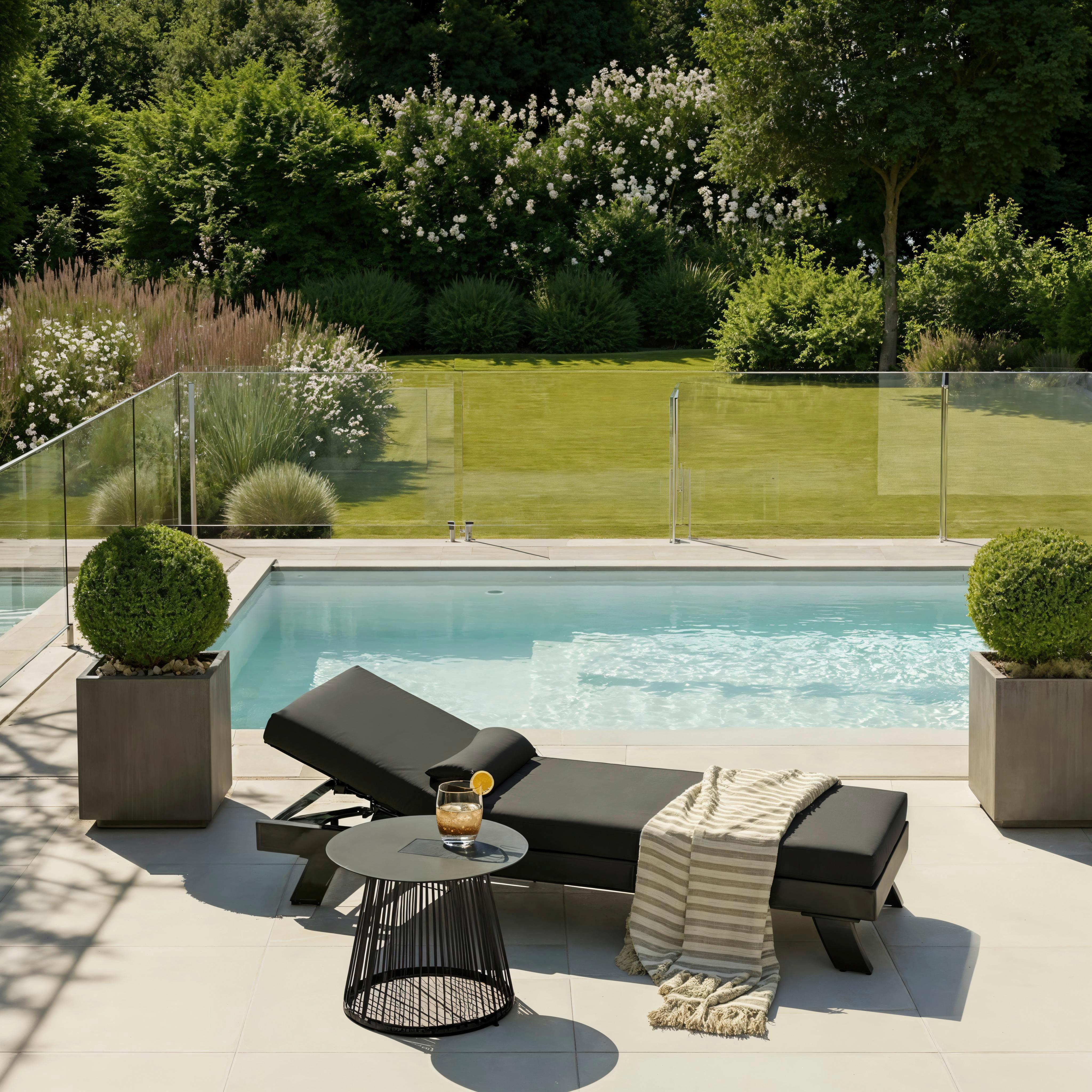 SOLSÄNG SUSA - mörkgrå, Modern, metall/textil (200/64/40cm) - Bessagi Garden