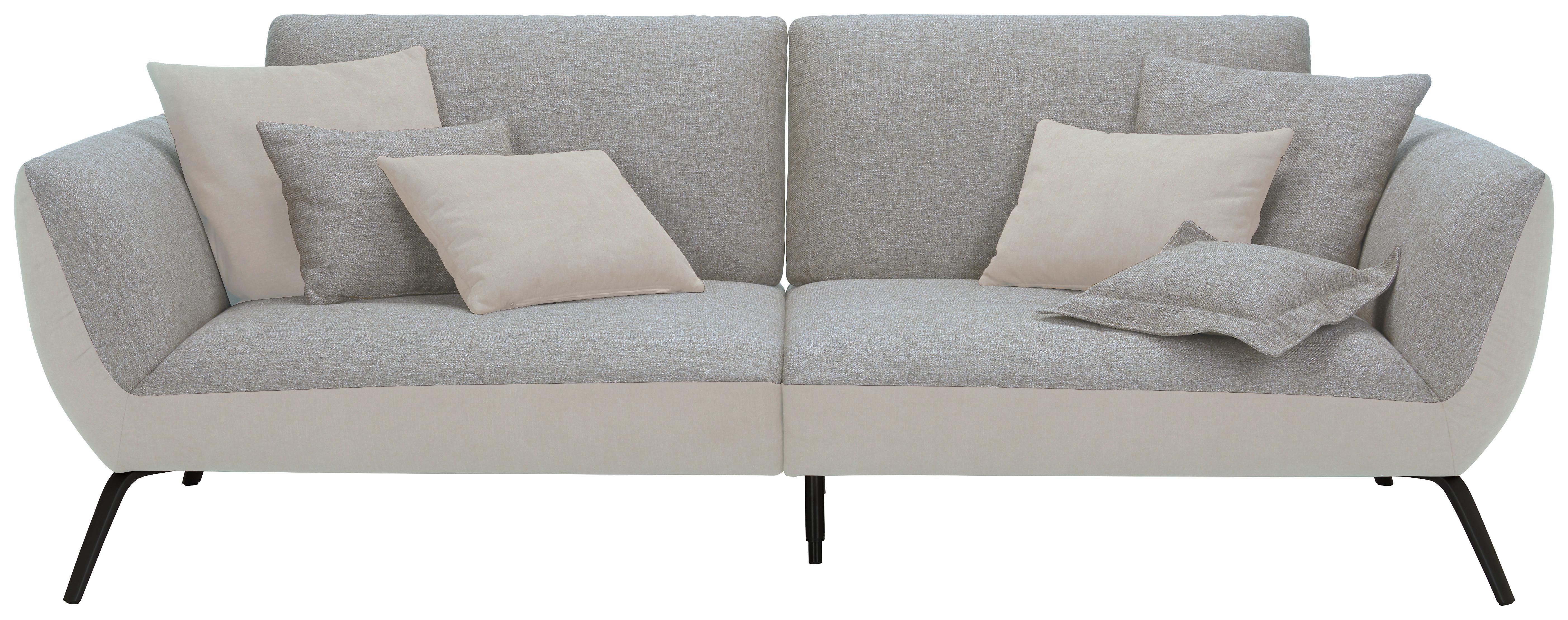 Bigsofa Trendy Silberfarben - Silberfarben/Schwarz, MODERN, Holzwerkstoff (260/93/124cm) - Premium Living