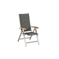 Vrtni Stol Ferrara, Siva - srebrne barve/siva, Konvencionalno, kovina/tekstil (59/110/70cm) - Gardenson