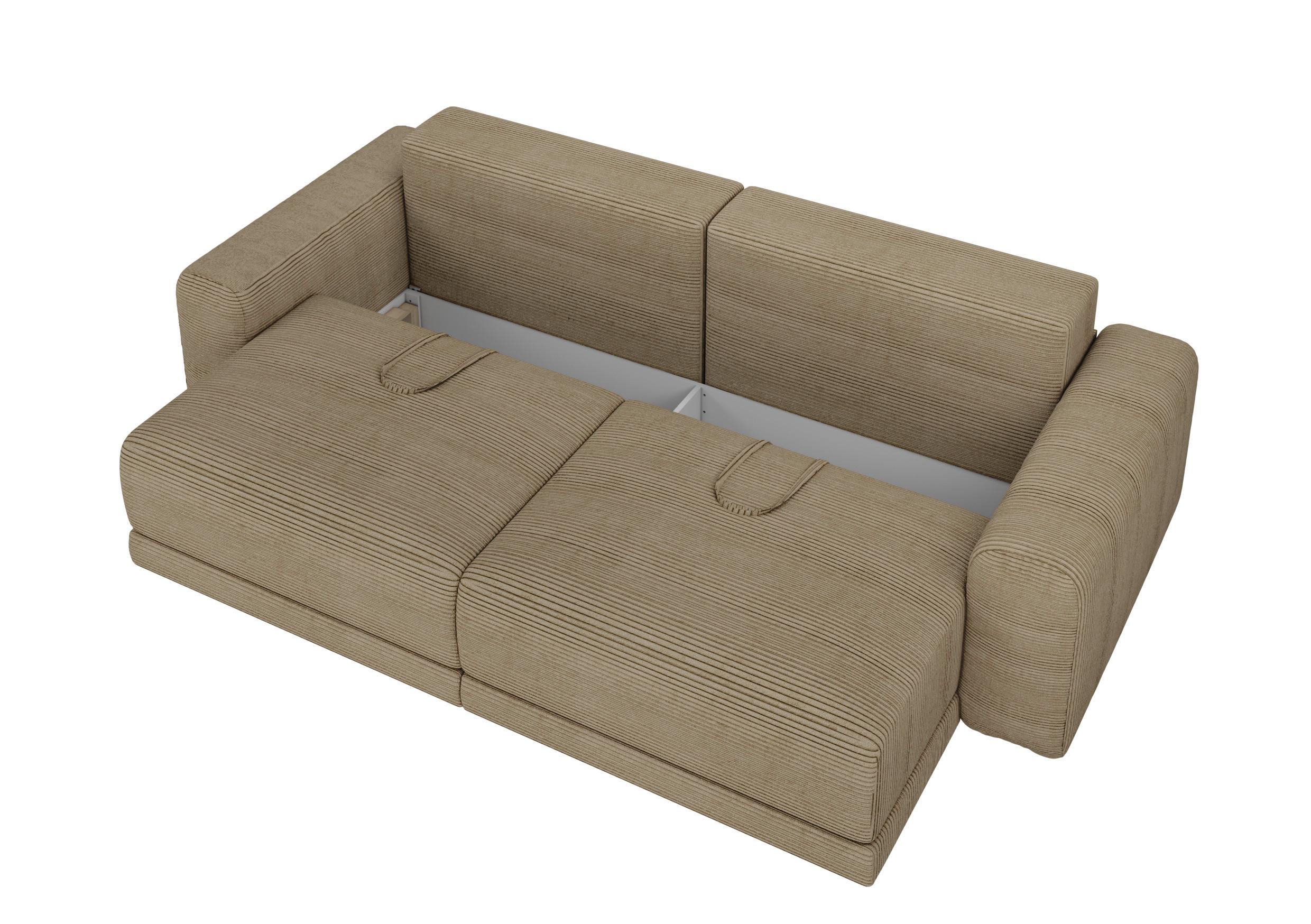 Sofa Plain Cappuccinofarben - Schwarz/Cappuccino, MODERN, Kunststoff/Textil (256/88/120cm) - Mömax