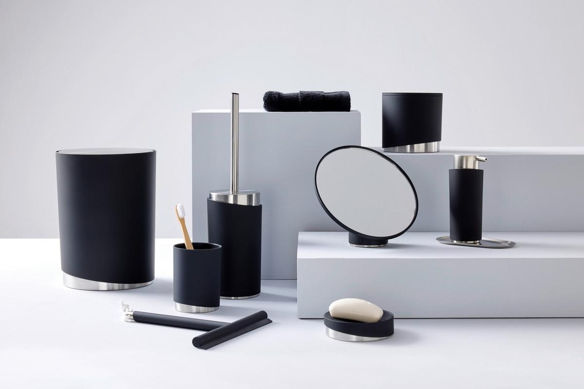 Kosmetikspiegel Chris in Schwarz - Schwarz, Modern, Glas/Kunststoff (19,9/17,2/13,3cm) - Premium Living