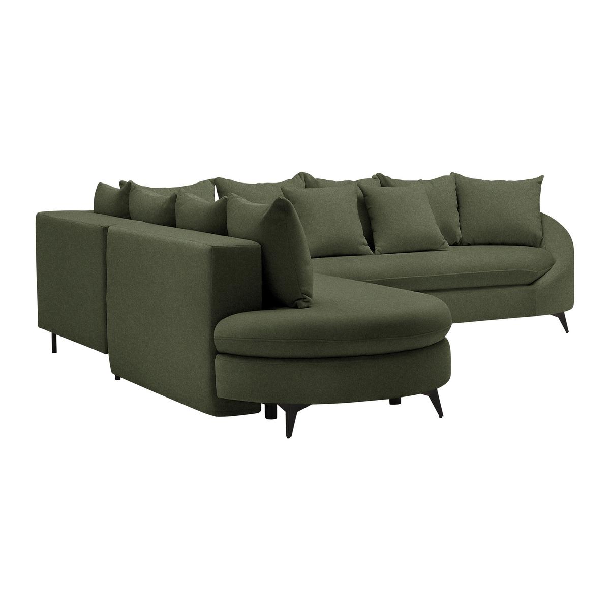 Ecksofa Axel Olivgrün - Schwarz/Olivgrün, MODERN, Textil/Metall (250/87/291cm) - Mömax