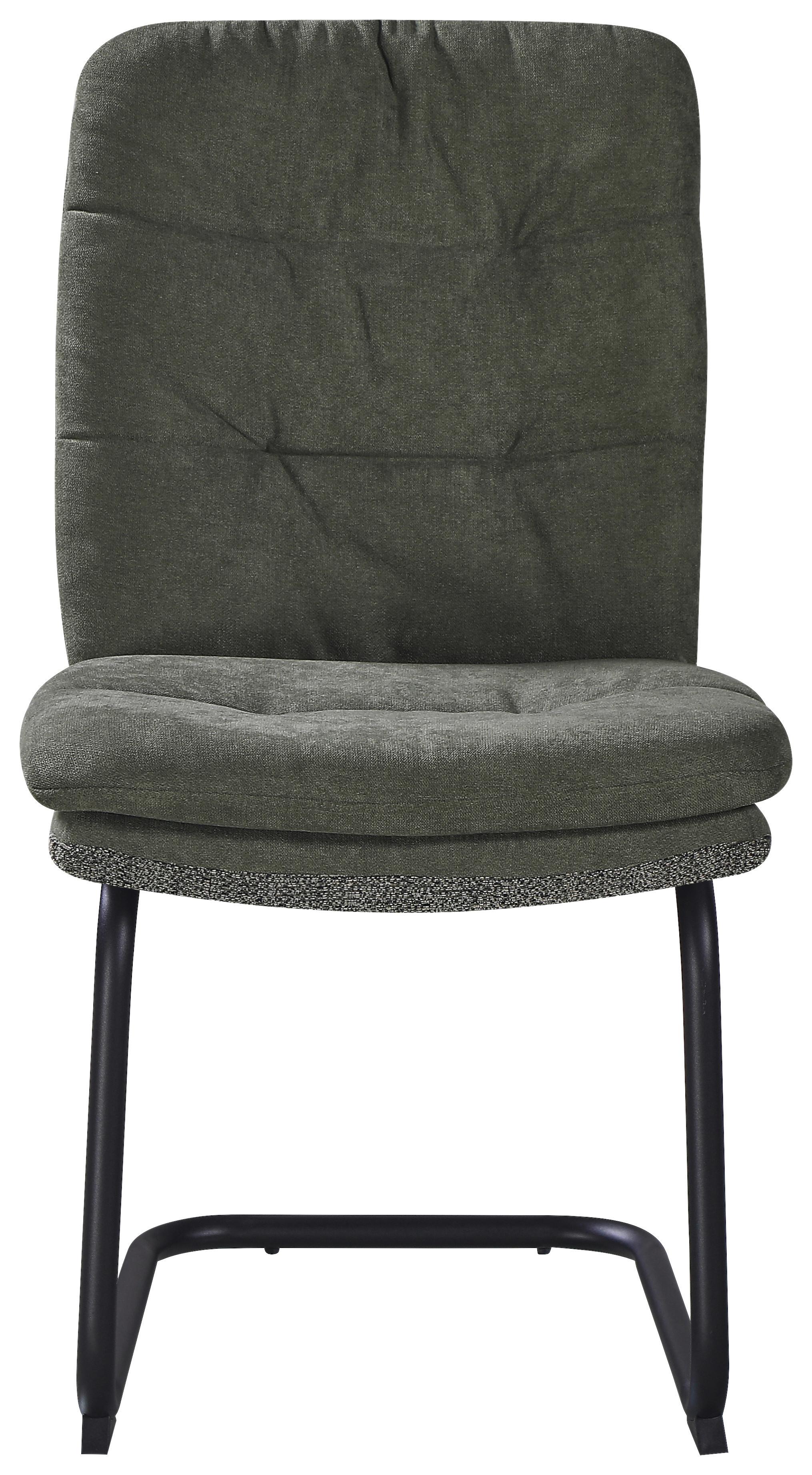 Stuhl Nova Grün - Schwarz/Grün, MODERN, Textil/Metall (48/91/66cm) - Premium Living