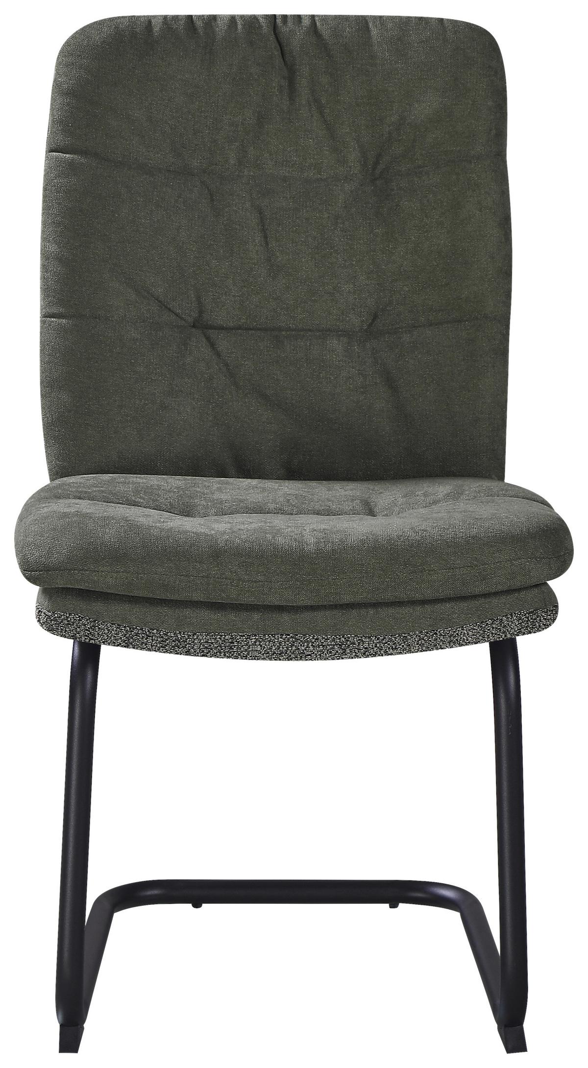 Stuhl Nova Grün - Schwarz/Grün, MODERN, Textil/Metall (48/91/66cm) - Premium Living