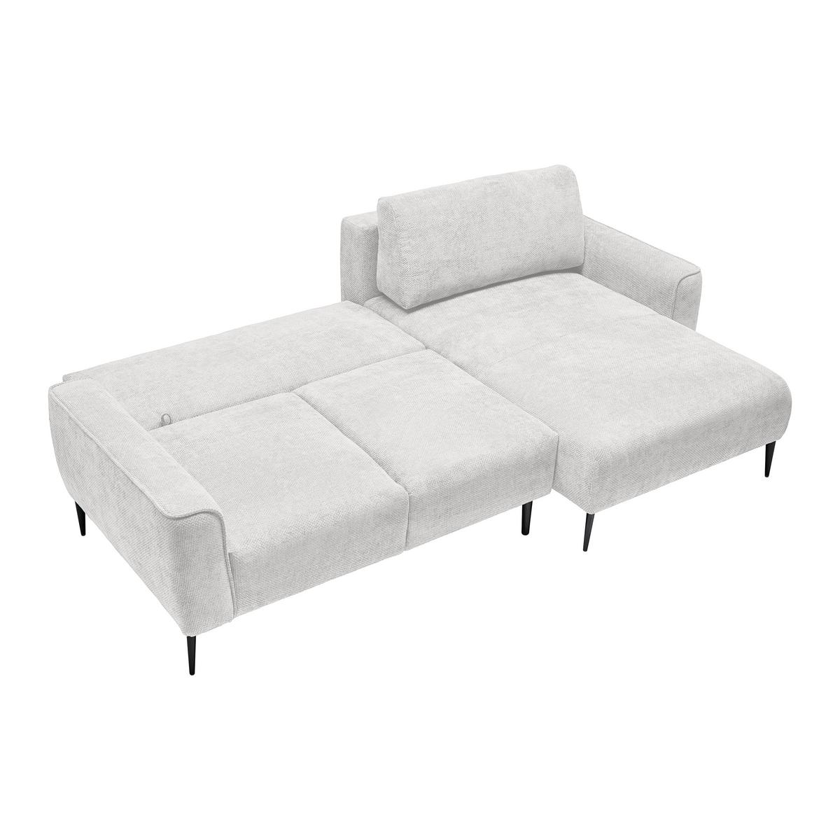 Ecksofa Custom Creme - Creme/Schwarz, MODERN, Textil/Metall (255/85/164cm) - Mömax
