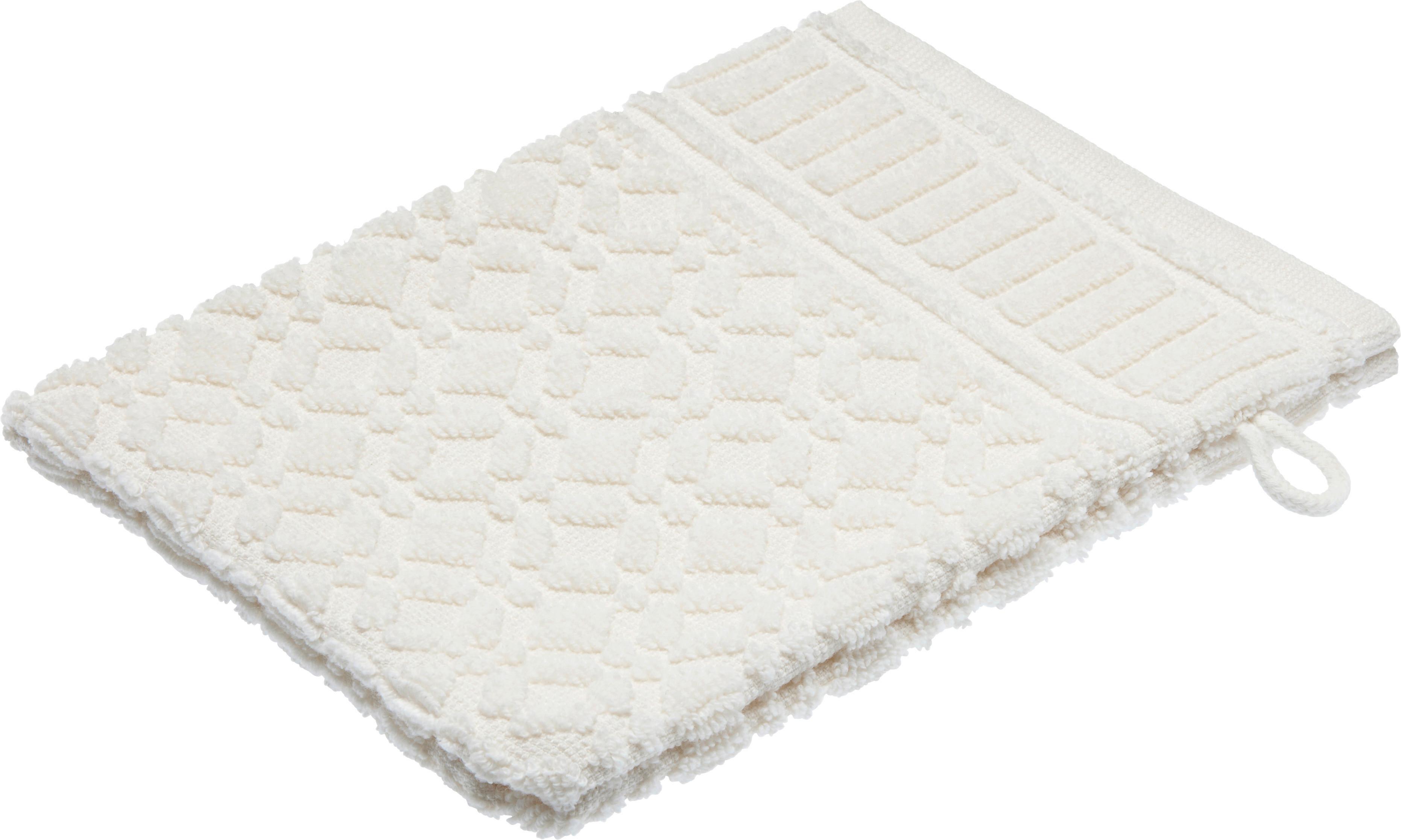 Waschhandschuh Carina Weiss - weiss, Romantik / Landhaus, Textil (16/21cm) - Modern Living