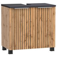 Waschbeckenunterschrank Jakarta Schwarz/Eiche Wotan - Eiche Wotan/Schwarz, MODERN, Holzwerkstoff/Kunststoff (60/54/35cm) - Mömax