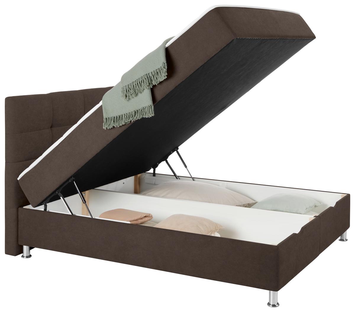Boxbett Oviedo Braun ca. 180x200cm - Braun, KONVENTIONELL, Textil/Metall (180/200cm) - Based