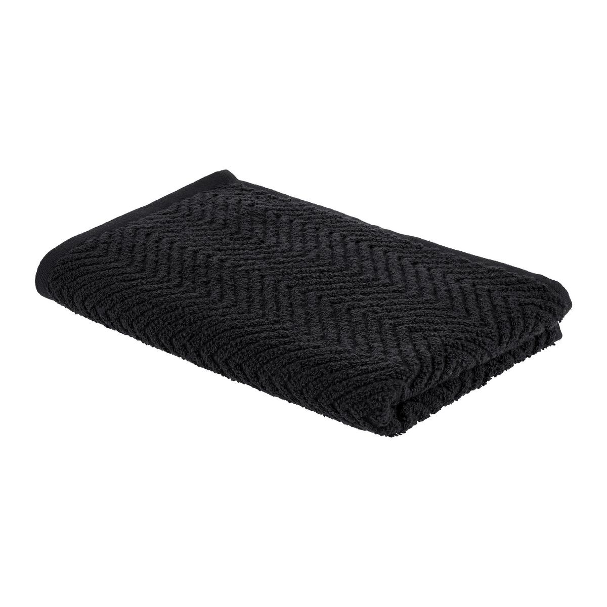 Gästetuch Ocean Schwarz ca. 30x50cm - Schwarz, MODERN, Textil (30/50cm) - Premium Living