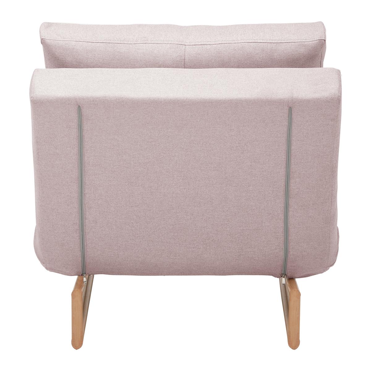 Schlafsessel Malic Rosa Webstoff - Eichefarben/Rosa, MODERN, Textil/Metall (80/84/90cm) - Bessagi Home