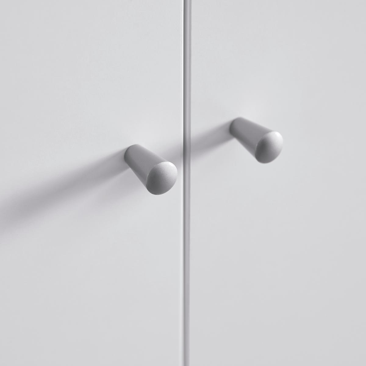 Drehtürenschrank Milo Weiß ca. 80x205x55 cm - Silberfarben/Weiß, MODERN, Holz/Metall (80/205/55cm) - Bessagi Home