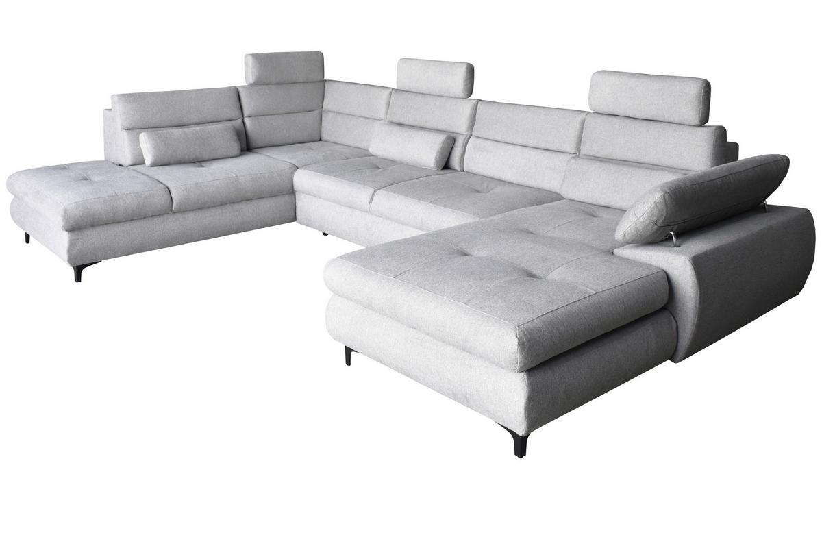 Ugaona Garnitura Panama - siva/crna, Moderno, drvo/metal (342/90-112/235cm) - Modern Living