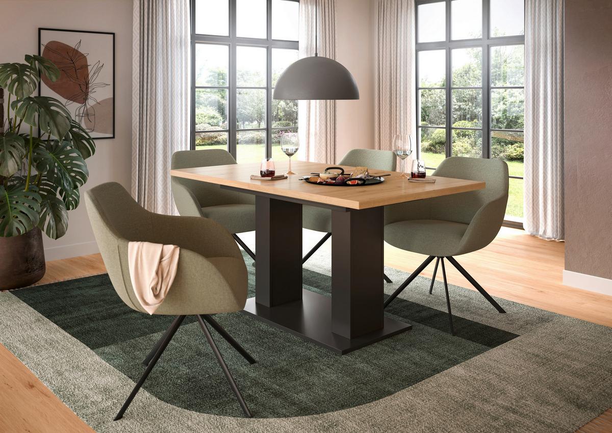 Ausziehtisch Marlon ca. 150x190 cm Eiche/Grau - Eiche Artisan/Grau, KONVENTIONELL, Holzwerkstoff (150-190/90/76cm)
