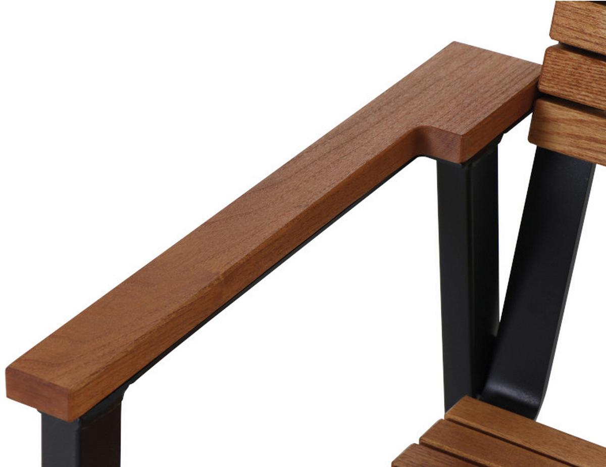 Gartensessel-Set Bozen 4-tlg. Echtholz/Schwarz - Naturfarben, Basics, Holz/Metall (60/83/58,5cm) - Siena Garden