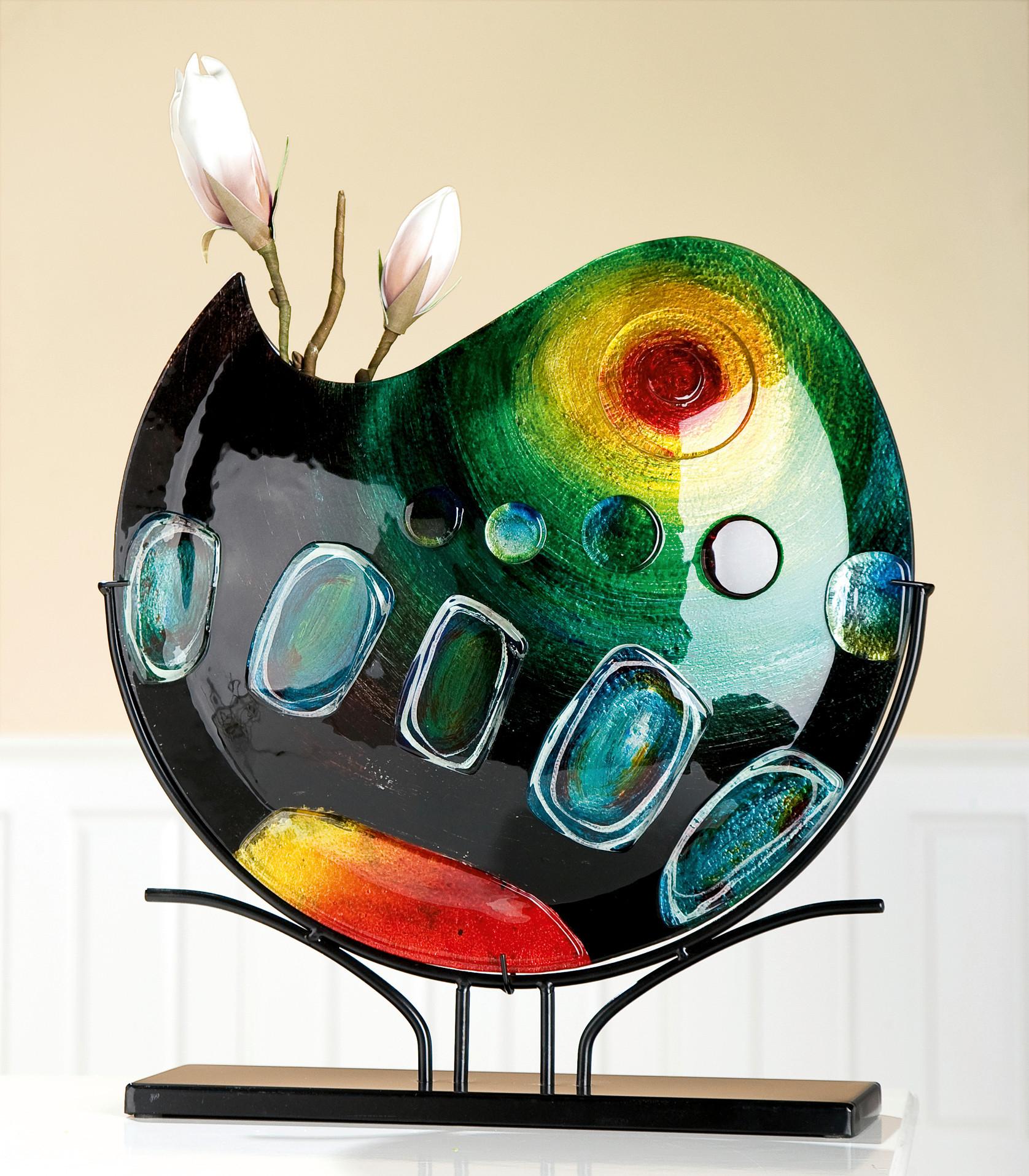 Bodenvase Multicolor - Multicolor, Basics, Glas/Metall (47/51/10cm)