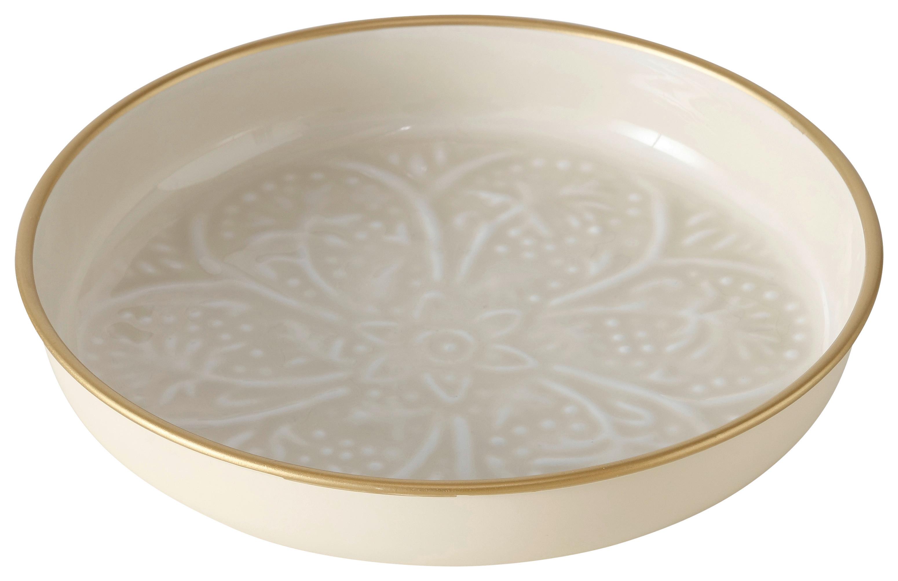 Dekor Tálca Estama - bézs, Basics, fém (19/3cm) - Modern Living