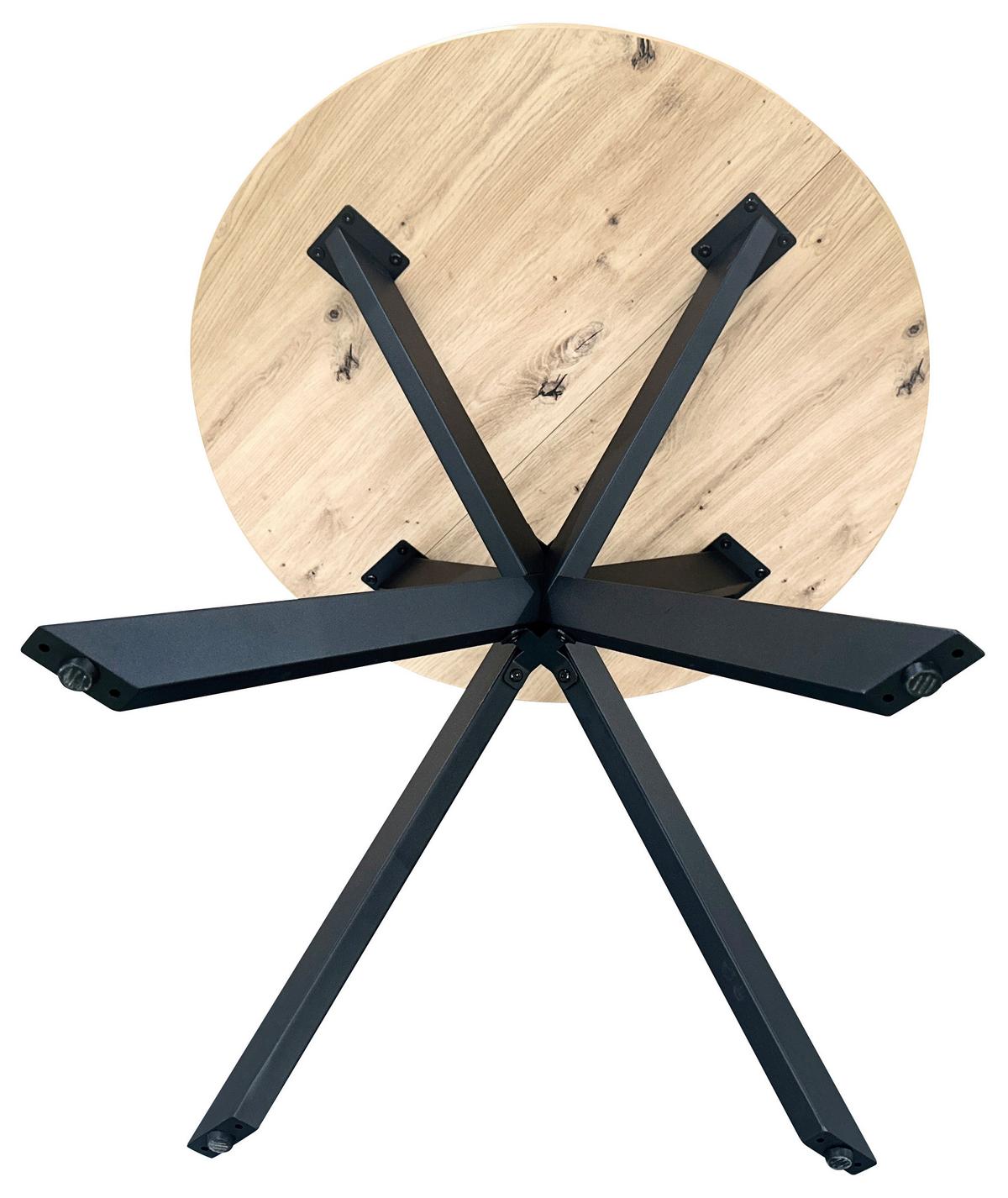 STÓŁ DO JADALNI MONTE - kolor dębowy/czarny, Modern, materiał drewnopochodny/metal (80/80/75cm) - MID.YOU