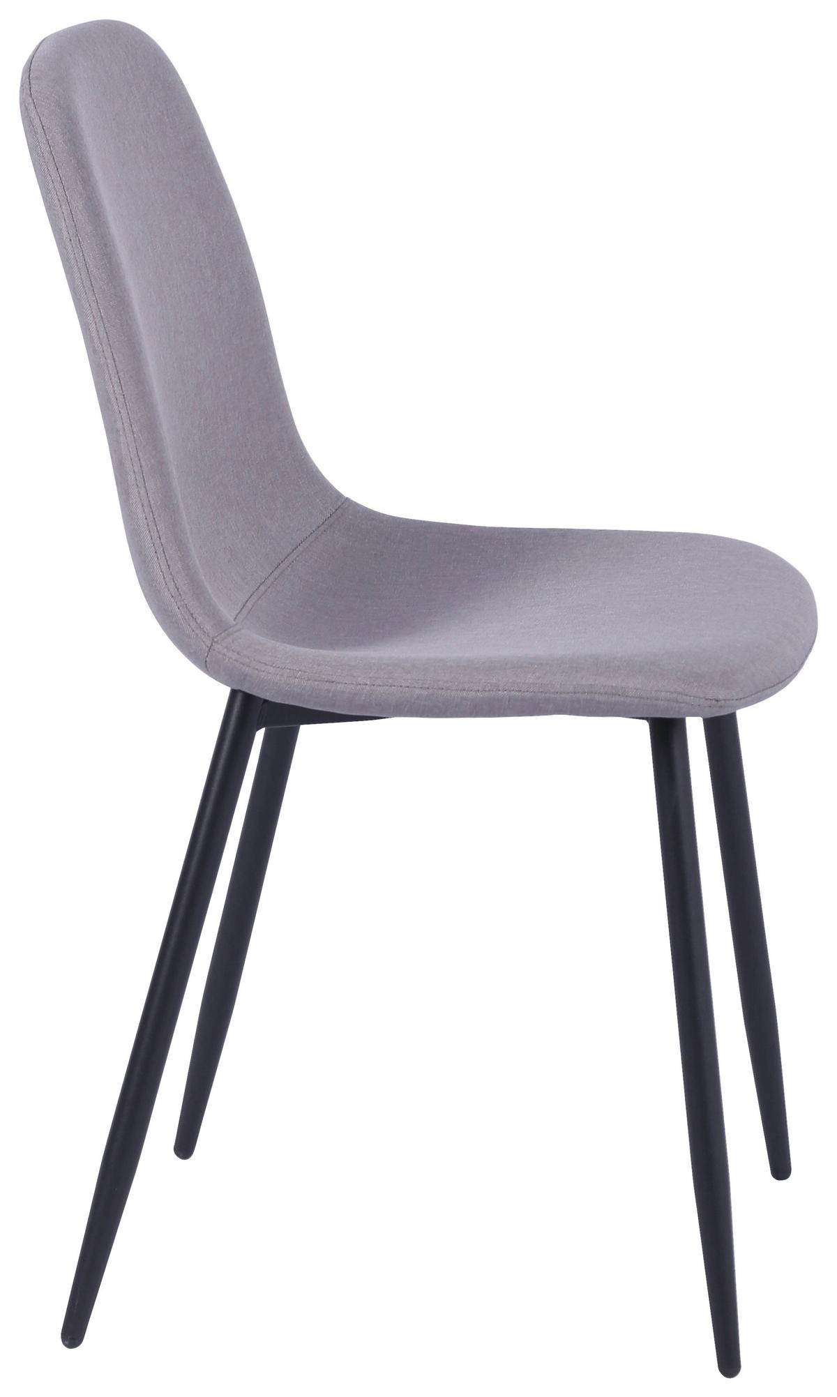 Stol Mona, Siva, Črne Noge - siva/črna, Moderno, kovina/tekstil (44/87/56cm)