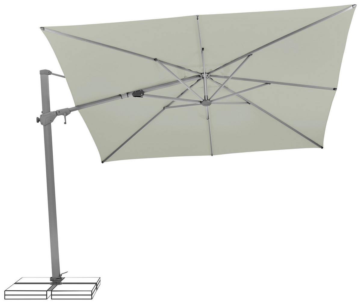 Ampelschirm Varioflex Hellgrau - Silberfarben/Hellgrau, Basics, Kunststoff/Metall (300/300cm) - Suncomfort by Glatz
