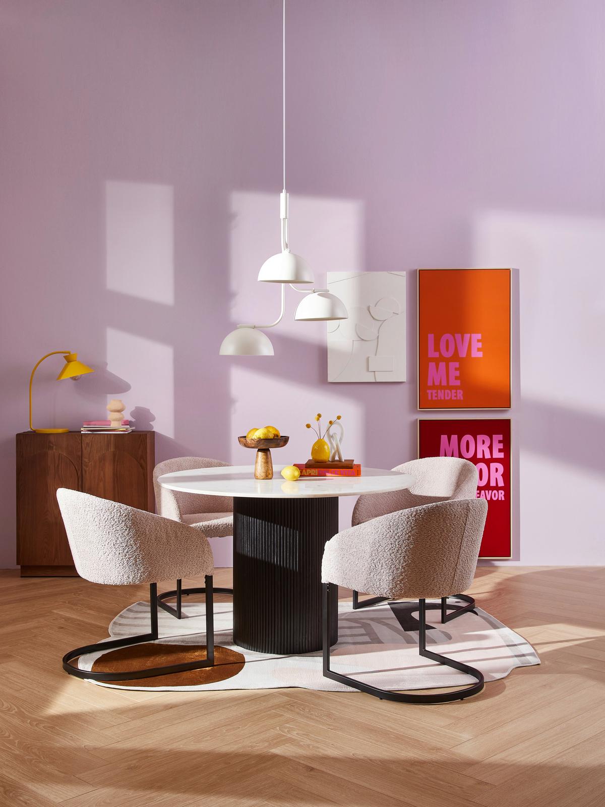 STÓŁ DO JADALNI STUTTGART M - czarny/biały, Modern, kamień/drewno (120/120/76cm) - Livetastic