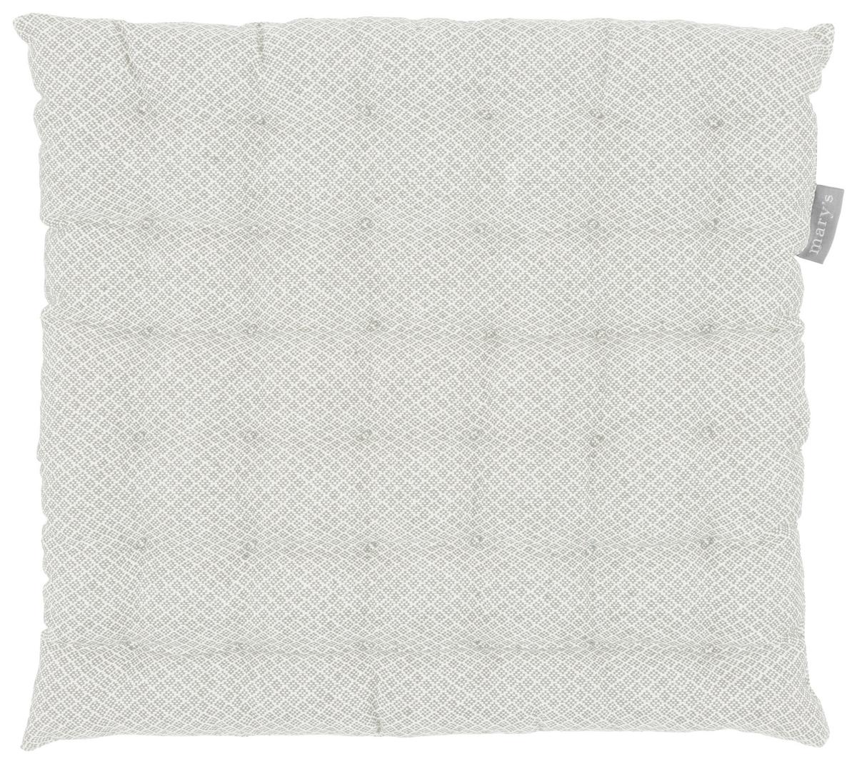 Sitzkissen Dobby Silberfarben ca. 38x38cm - Silberfarben, Textil (38/38/4cm) - Mömax