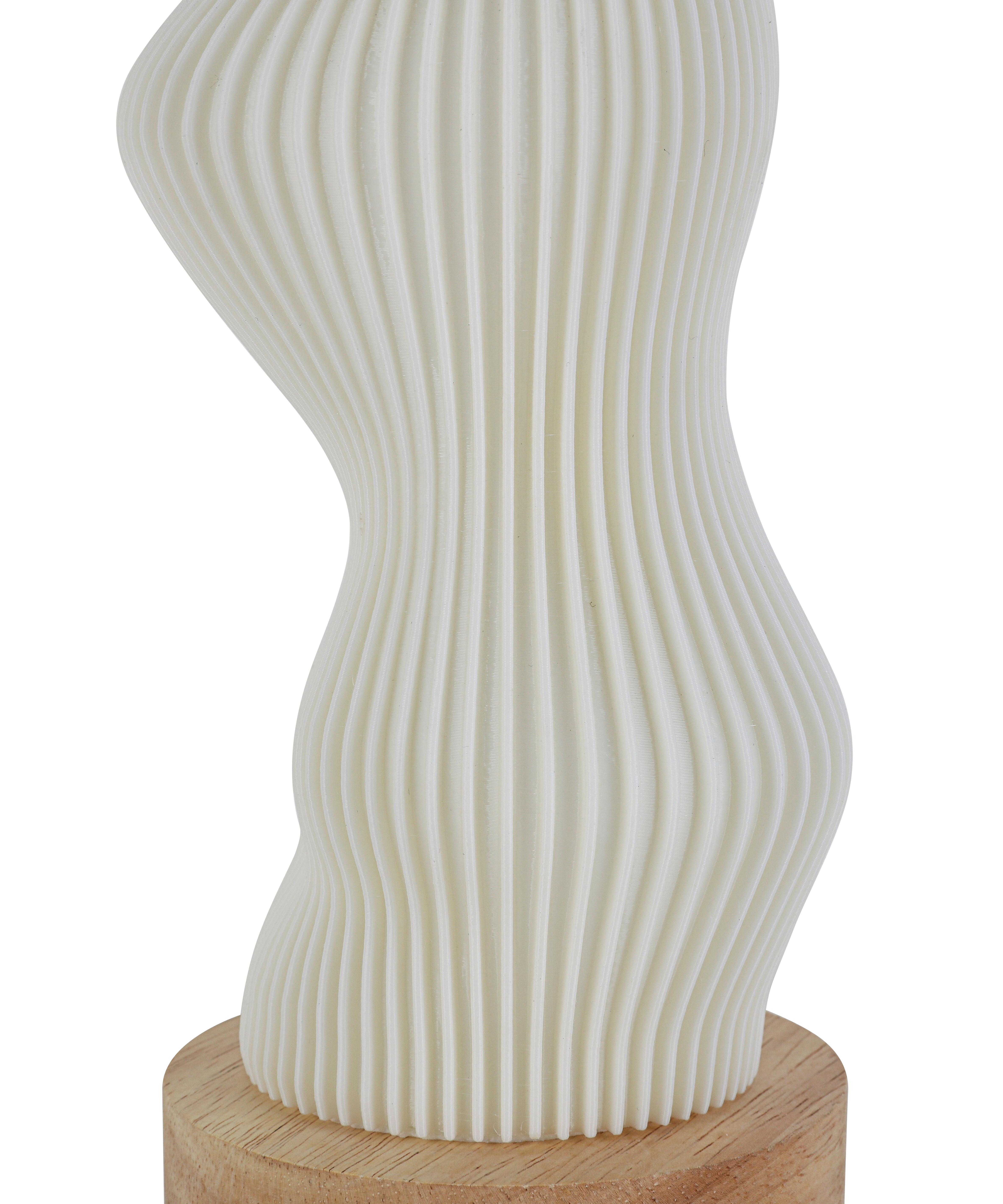 PORTABEL LAMPA GIRTL - vit/naturfärgad, Modern, metall/trä (14/21cm) - Mömax