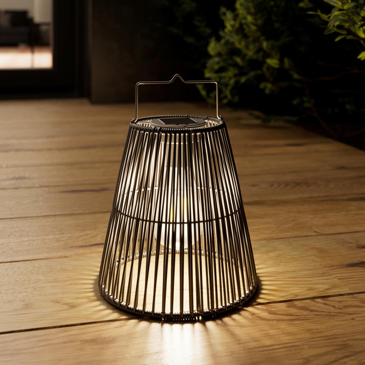 Solarleuchte Glow Schwarz Metall/Kunststoff - Schwarz, MODERN, Kunststoff/Metall (20,5/26/20,5cm) - Bessagi Garden