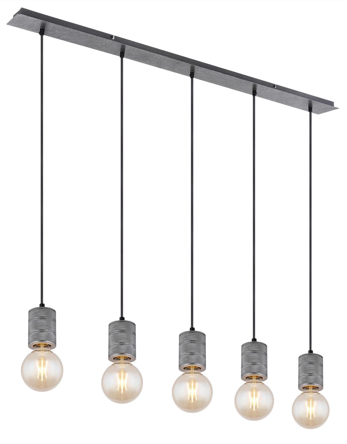 Hängeleuchte Freddy in Silberfarben max. 60 Watt - Silberfarben, Basics, Metall (115/10/120cm) - Globo