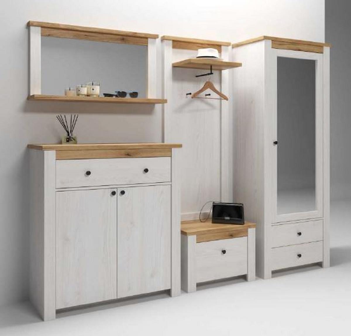 Omara Za Čevlje Rovigio, Barva Macesna, Bela - črna/barve hrasta, Basics, kovina/umetna masa (97/110,7/42,5cm) - Landscape