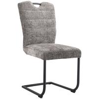 KRZESŁO NA PŁOZIE HUGO - czarny/szary, Design, metal/tkanina (46/97/59cm) - Novel