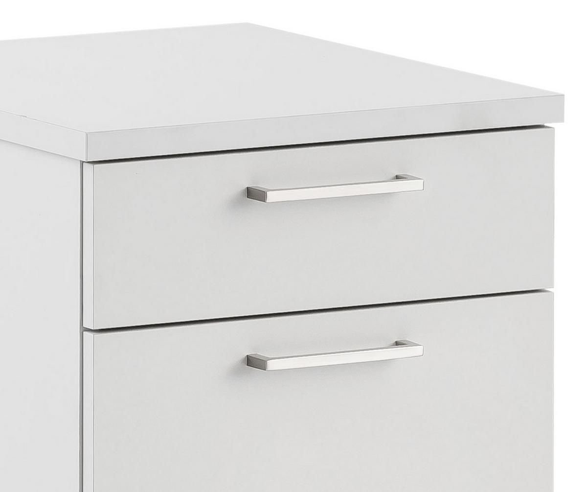 Rollcontainer "Serie 1500" , weiß - Hellgrau/Nickelfarben, KONVENTIONELL, Holzwerkstoff/Metall (41,2/60,1/49,6cm) - MID.YOU