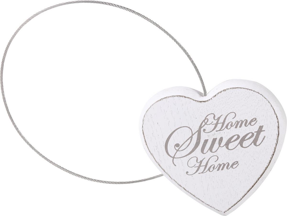 Cordoane pentru draperii Sweet Home - alb/taupe, Romantik / Landhaus, lemn/metal (8cm) - Modern Living