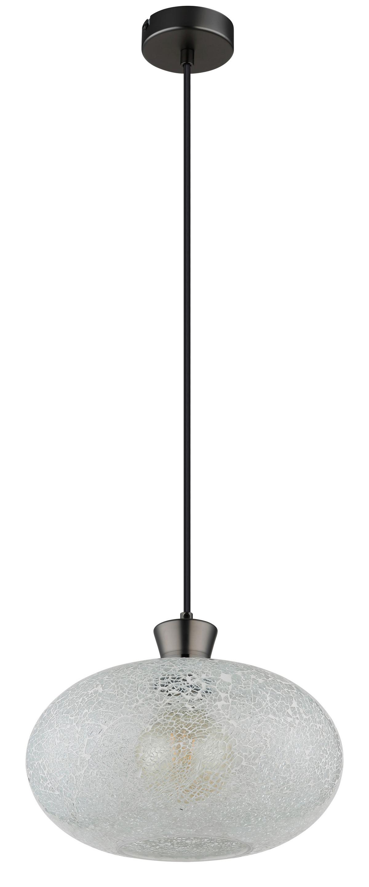 Viseća Svjetiljka Brokana - crni krom/prozirno, Design, staklo/metal (30/120cm) - Globo