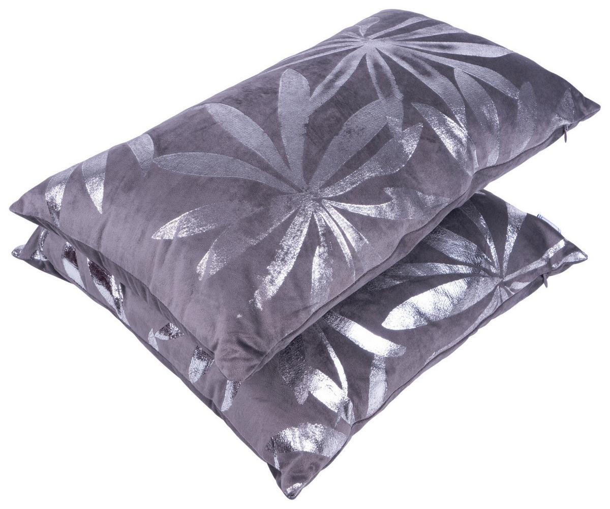 ZIERKISSENSET PRISMA 425 2ER-SET - Silberfarben/Graphitfarben, Konventionell (30x45/50x45cm)