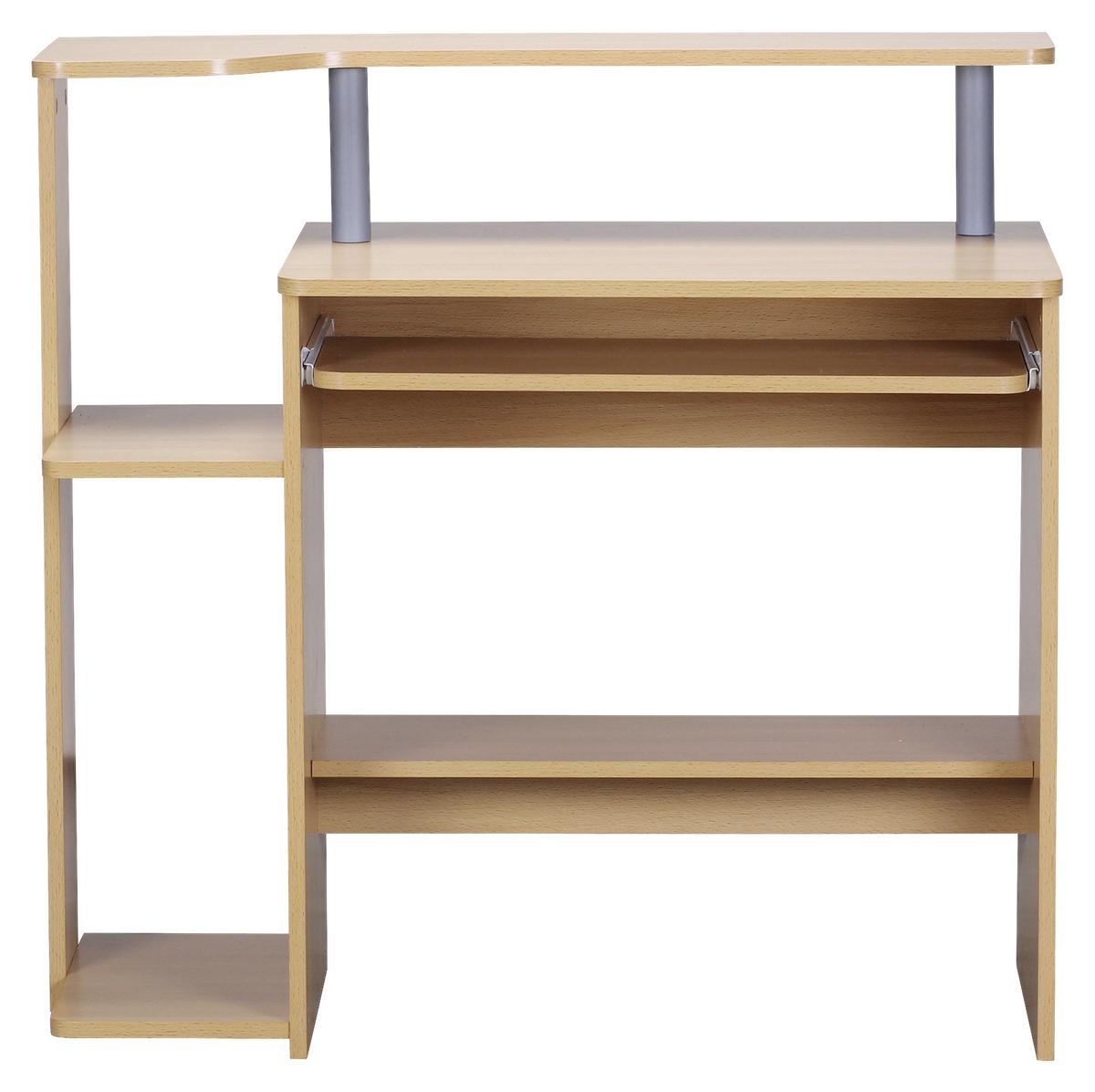 Računalniška Miza Computertisch - barve bukve, Konvencionalno, leseni material (48/94/90cm) - MID.YOU