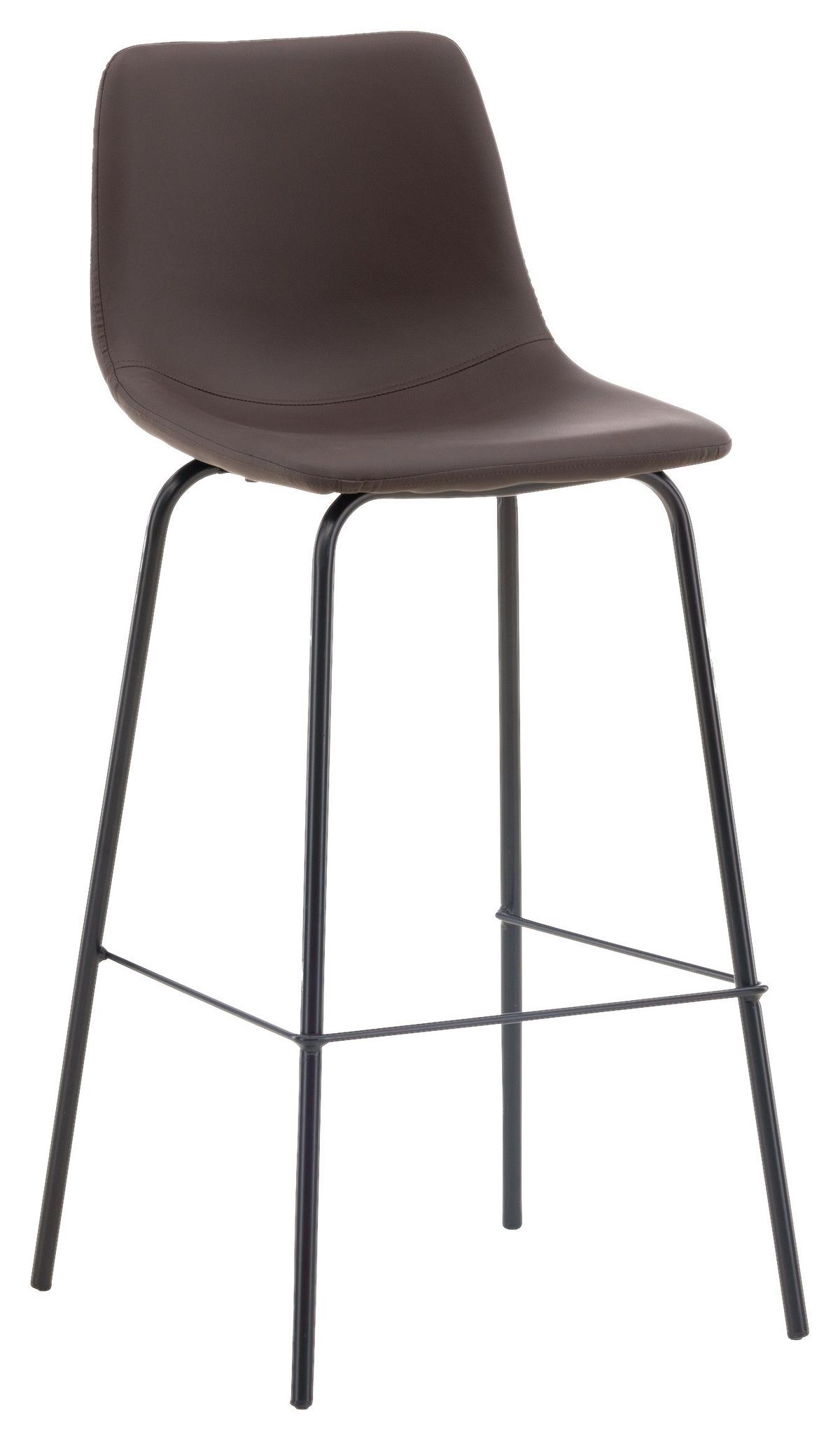 Barhocker-2er Set Alexi ca. 47x103x48 cm Dunkelbraun - Dunkelbraun/Schwarz, Design, Textil/Metall (47/103/48cm) - Livetastic
