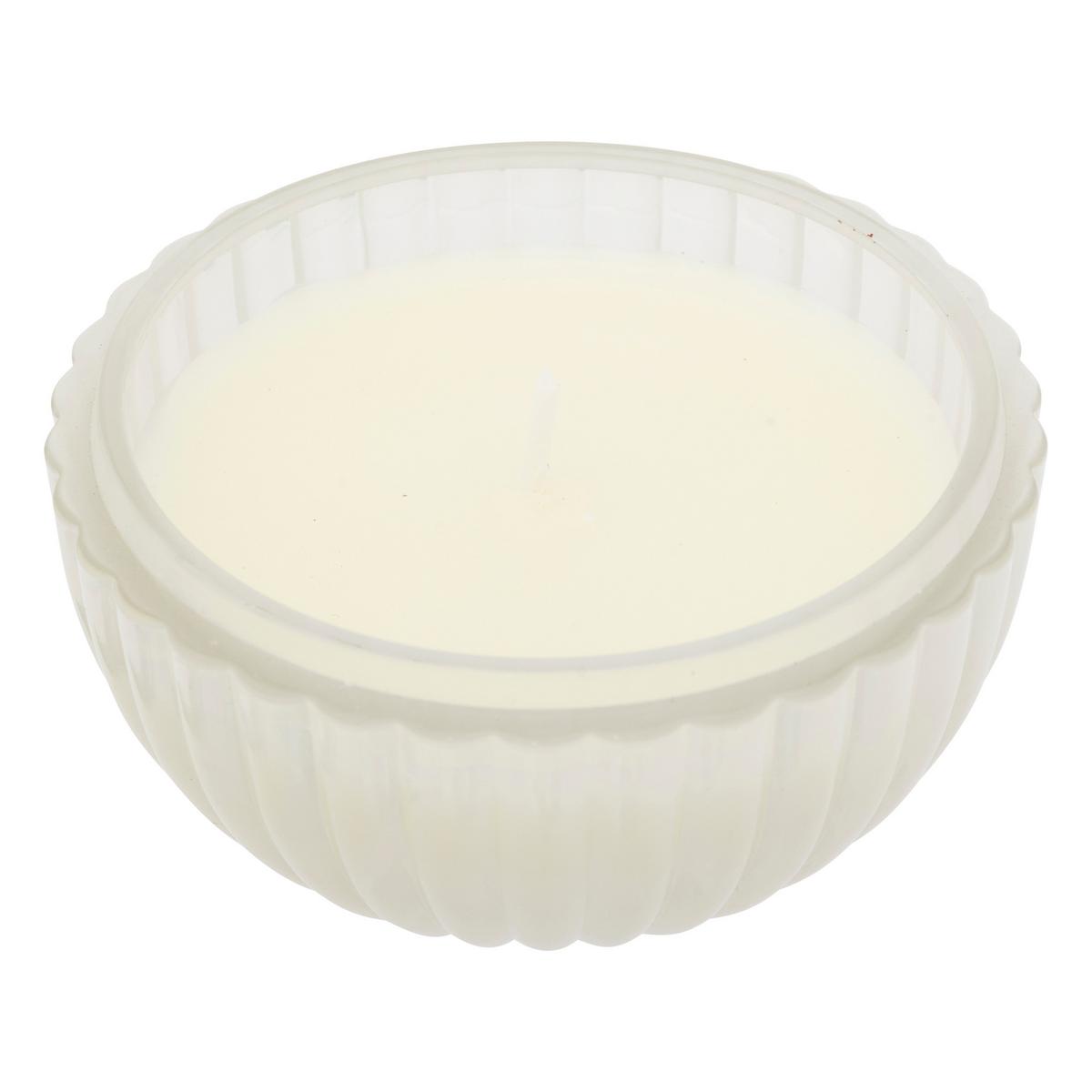 Lumânare în pahar de sticlă Ball, cca. 50 g - verde închis/alb, Modern, sticlă/materiale naturale (7,9/8,6cm)