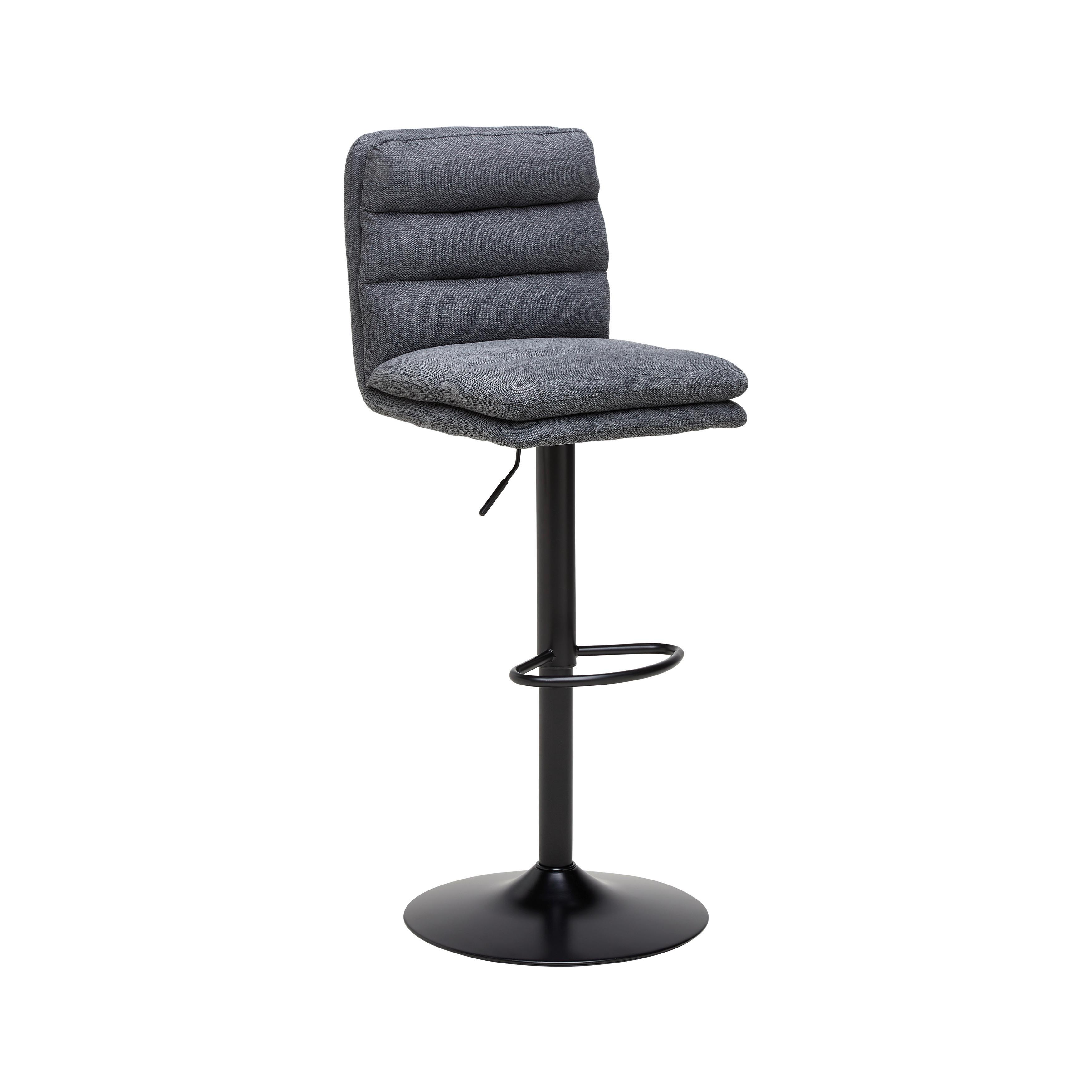 Barhocker Jona Schwarz - Schwarz, MODERN, Holz/Textil (42/98-120/53cm) - Mömax