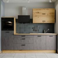Kuhinjski Blok Brez Aparatov Bobbi, 260cm - črna/antracit, Basics, umetna masa/leseni material (260/210/60cm) - P & B