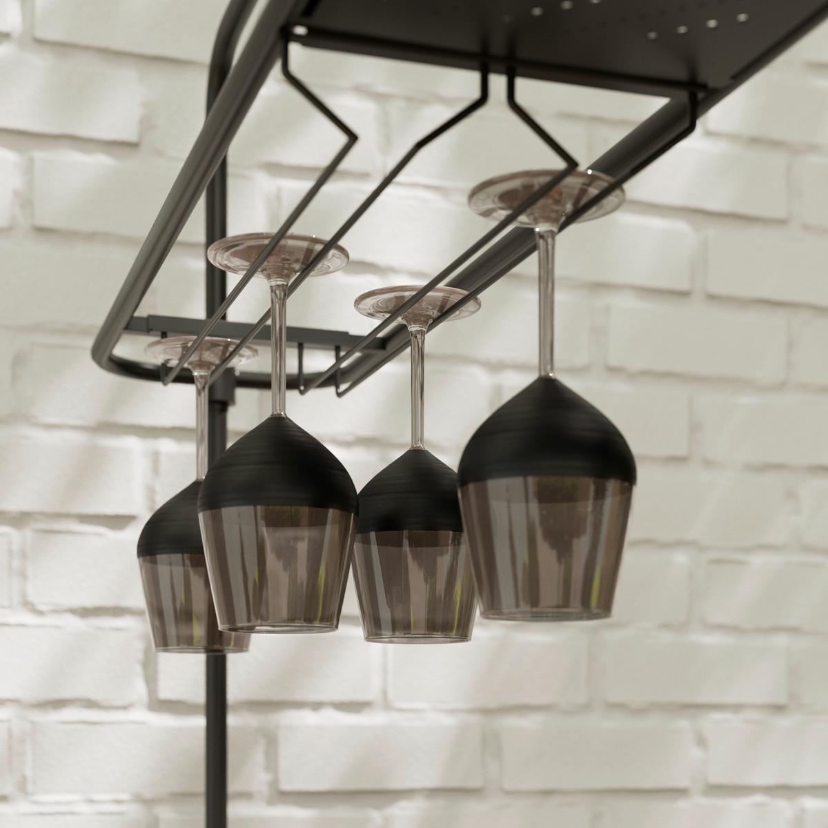 Gartenset Nelli Schwarz, 5-teilig - Anthrazit/Walnussfarben, MODERN, Kunststoff/Metall (80/157/209cm) - Mömax