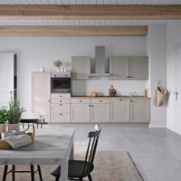 Küchenblock Cascada Low m. Geräten Grau - Eiche dunkel/Schwarz, MODERN, Holzwerkstoff/Metall (360cm) - Nobilia