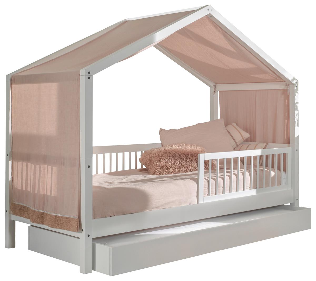 Hausbett FORREST Weiß ca.90x200cm Echtholz, Bettlade - Weiß/Naturfarben, MODERN, Holz (90/200cm) - Vipack