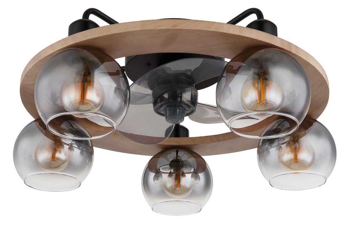 Stropni Ventilator 03639 - siva/črna, Design, kovina/umetna masa (55/21,5cm) - Globo