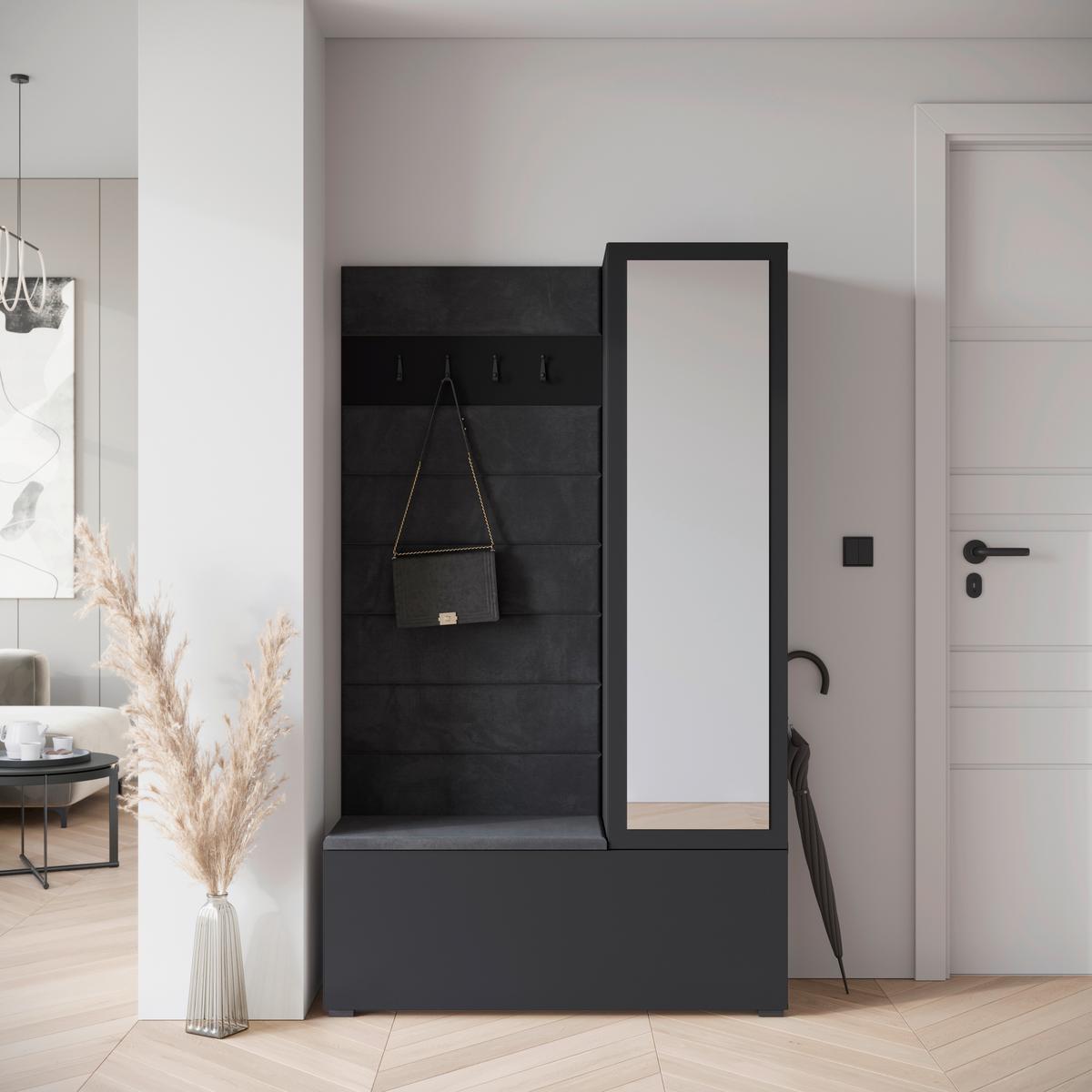 Predsoba Tejo I, Črna Mat - črna, Design, leseni material (115/192/37,5cm) - Livetastic