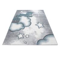 Otroška Preproga Kids, 80x150cm, Siva, Bela, Modra - modra/siva, Trend, tekstil (80/150cm) - Ben'n'jen