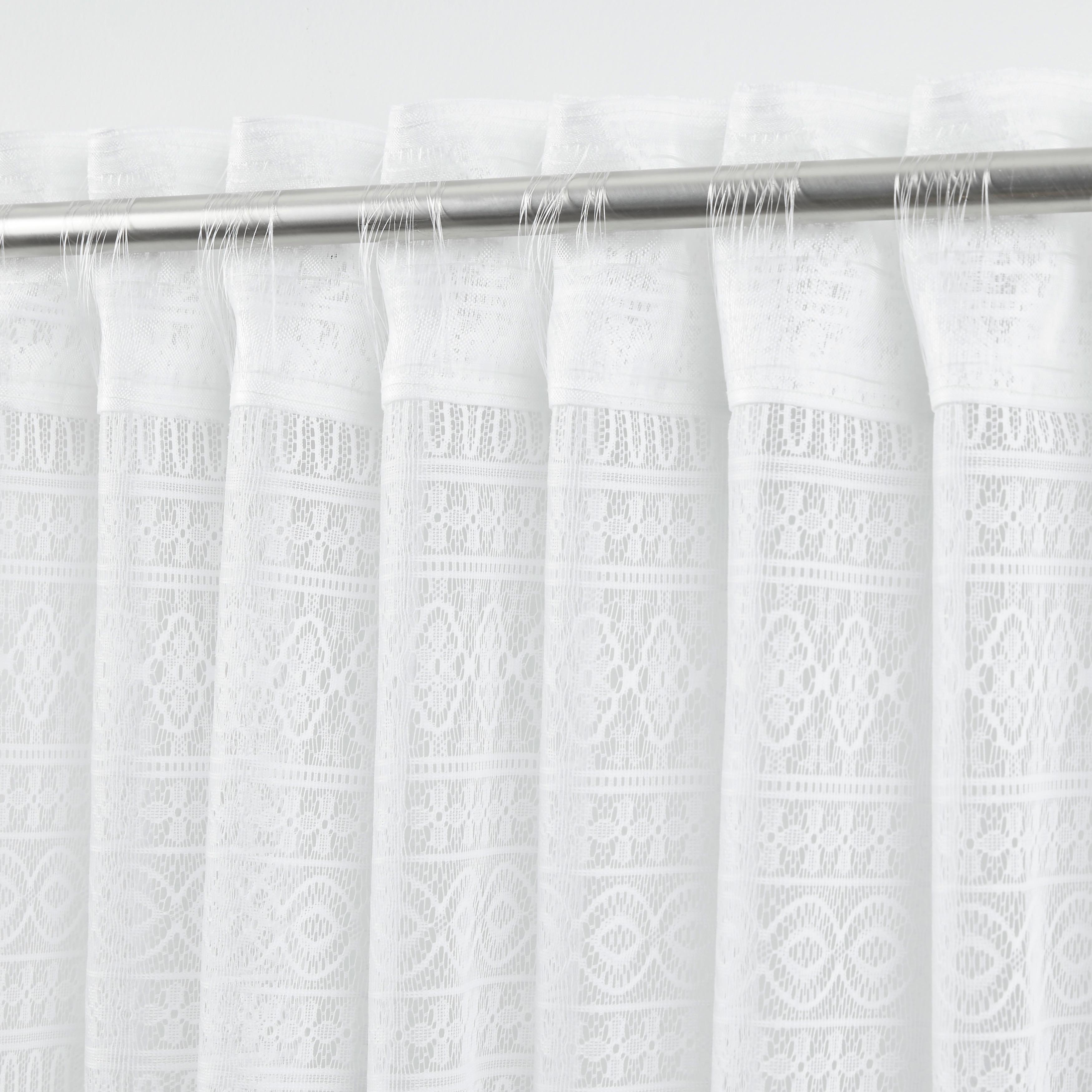 GARDINLÄNGD THERESA - vit, Romantik / Lanthus, textil (140/245cm) - Zandiara